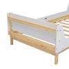 Twin Bed with Headboard, Footboard, Safeguards, Built-in Bed-end Book Storage Rack ,White