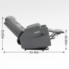 Okin Motor Up to 350 LBS Power Lift Recliner Chair, Heavy Duty Motion Mechanism with 8-Point Vibration Massage and Lumbar Heating, Cup Holders, USB an