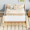 Twin Bed with Headboard, Footboard, Safeguards, Built-in Bed-end Book Storage Rack ,White