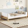 Twin Bed with Headboard, Footboard, Safeguards, Built-in Bed-end Book Storage Rack ,White