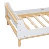 Twin Bed with Headboard, Footboard, Safeguards, Built-in Bed-end Book Storage Rack ,White