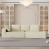 125" Stylish Chaise Lounge Modern Indoor Lounge Sofa Sleeper Sofa with Clean Lines for Living Room, Beige