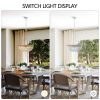 Bohemian style Woven Pendant Light 23.6 Inch Rattan Ligh Large Rattan Pendant Light with 5-Tier Rattan Chandelier