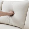 [VIDEO provided] [New] 104" 4-Seater Modern Linen Fabric Sofa with Armrest Pockets and 4 Pillows,Minimalist Style Couch for Living Room, Apartment, Of