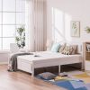 Cap Vertical Decorative Core Panel Bed White Full Wooden Bed Pine
