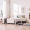 Cap Vertical Decorative Core Panel Bed White Full Wooden Bed Pine