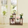 4-Story 7-Seat Indoor And Outdoor Multi-Function Carbonized Wood Plant Stand