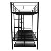 Twin Over Twin Metal Bunk Bed Frame with Trundle(Upgrade reinforcement version)