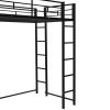 Twin Metal Loft Bed with 2 Shelves and one Desk ,BLACK(Old SKU: MF281206AAB)