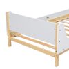 Twin Bed with Headboard, Footboard, Safeguards, Built-in Bed-end Book Storage Rack ,White