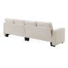 [VIDEO provided] [New] 104" 4-Seater Modern Linen Fabric Sofa with Armrest Pockets and 4 Pillows,Minimalist Style Couch for Living Room, Apartment, Of