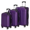3-in-1 Portable ABS Trolley Case 20" / 24" / 28" Purple