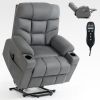 Okin Motor Up to 350 LBS Power Lift Recliner Chair, Heavy Duty Motion Mechanism with 8-Point Vibration Massage and Lumbar Heating, Cup Holders, USB an
