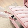 Modern Velvet Loveseat Futon Sofa Couch w/Pullout Bed,Small Love Seat Lounge Sofa w/Reclining Backrest,Toss Pillows, Pockets,Furniture for Living Room