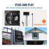 VEVOR Shutter Exhaust Fan, 10'' with Temperature Humidity Controller, EC-motor, 820 CFM, 10-Speed Adjustable Wall Mount Attic Fan, Ventilation and Coo