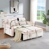 1 versatile foldable sofa bed in 3 lengths, modern sofa sofa sofa velvet pull-out bed, adjustable back and with USB port and ashtray and swivel phone
