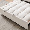 1 versatile foldable sofa bed in 3 lengths, modern sofa sofa sofa velvet pull-out bed, adjustable back and with USB port and ashtray and swivel phone
