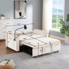 1 versatile foldable sofa bed in 3 lengths, modern sofa sofa sofa velvet pull-out bed, adjustable back and with USB port and ashtray and swivel phone