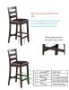 Rustic Farmhouse Transitional 5-Pc Counter Height Dining Set Square Table Wood Top Bottom Display Shelf Faux Leather Upholstery Chair Wooden Dining Ro