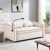 1 versatile foldable sofa bed in 3 lengths, modern sofa sofa sofa velvet pull-out bed, adjustable back and with USB port and ashtray and swivel phone