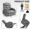 Okin Motor Up to 350 LBS Power Lift Recliner Chair, Heavy Duty Motion Mechanism with 8-Point Vibration Massage and Lumbar Heating, Cup Holders, USB an