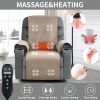 Okin Motor Up to 350 LBS Power Lift Recliner Chair, Heavy Duty Motion Mechanism with 8-Point Vibration Massage and Lumbar Heating, Cup Holders, USB an