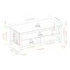 Coastal Grooved Panel Coffee Table with Lower Shelf ‚Äì Grey Wash