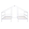 Double Twin Size Triangular House Beds with Built-in Table,White(Old SKU:WF286895AAK)
