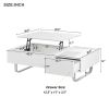 [VIDEO provided] ON-TREND Multi-functional Coffee Table with Lifted Tabletop, Contemporary Cocktail Table with Metal Frame Legs, High-gloss Surface Di