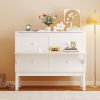 Full Size Murphy Bed with USB Port and removable Shelves on Each Side,White