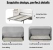 Morden Deisgn Full Size Vertical Murphy Bed with Shelf and Drawers for Bedroom or Guestroom White Wall Bed Space Saving Hidden Bed with New Style Gas