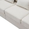 [VIDEO provided] [New] 104" 4-Seater Modern Linen Fabric Sofa with Armrest Pockets and 4 Pillows,Minimalist Style Couch for Living Room, Apartment, Of