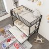 Twin Over Twin Metal Bunk Bed Frame with Trundle(Upgrade reinforcement version)