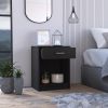 Merimac 1-Drawer 1-Shelf Nightstand Black Wengue