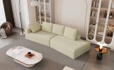 125" Stylish Chaise Lounge Modern Indoor Lounge Sofa Sleeper Sofa with Clean Lines for Living Room, Beige