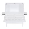 Full Size Murphy Bed with USB Port and removable Shelves on Each Side,White