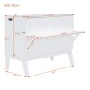 Full Size Murphy Bed with USB Port and removable Shelves on Each Side,White