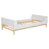 Twin Bed with Headboard, Footboard, Safeguards, Built-in Bed-end Book Storage Rack ,White