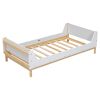 Twin Bed with Headboard, Footboard, Safeguards, Built-in Bed-end Book Storage Rack ,White