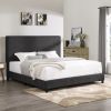 Bridgevine Home King Size Charcoal Grey Upholstered Platform Bed
