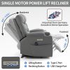 Okin Motor Up to 350 LBS Power Lift Recliner Chair, Heavy Duty Motion Mechanism with 8-Point Vibration Massage and Lumbar Heating, Cup Holders, USB an