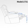 Okin Motor Up to 350 LBS Power Lift Recliner Chair, Heavy Duty Motion Mechanism with 8-Point Vibration Massage and Lumbar Heating, Cup Holders, USB an