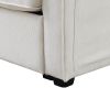 [VIDEO provided] [New] 104" 4-Seater Modern Linen Fabric Sofa with Armrest Pockets and 4 Pillows,Minimalist Style Couch for Living Room, Apartment, Of