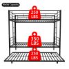 Twin Over Twin Metal Bunk Bed Frame with Trundle(Upgrade reinforcement version)