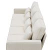 [VIDEO provided] [New] 104" 4-Seater Modern Linen Fabric Sofa with Armrest Pockets and 4 Pillows,Minimalist Style Couch for Living Room, Apartment, Of