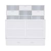 Queen Size Murphy Bed with Bookcase, Bedside Shelves and a Big Drawer, White