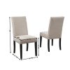 Biony Fabric Dining Chairs with Nailhead Trim, Set of 2, Gray