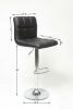Swivel Faux Leather Adjustable Hydraulic Bar Stool, Set of 2, Gray