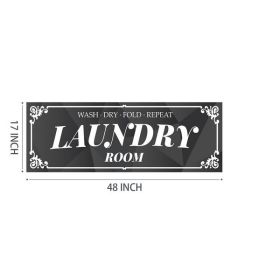 Laundry Room Rug Runner, Light Grey Runner Rug Laundry Rug Non Slip Waterproof Washable Laundry Mat - Laundry Mat Rug Runner For Laundry Room Hallway (Colour: Dark gray)
