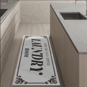 Laundry Room Rug Runner, Light Grey Runner Rug Laundry Rug Non Slip Waterproof Washable Laundry Mat - Laundry Mat Rug Runner For Laundry Room Hallway (Colour: Light gray)